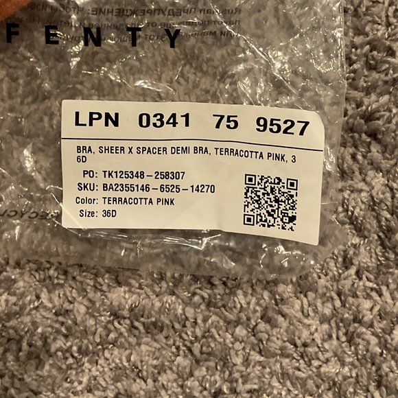 Savage X Fenty By Rihanna Sheer X Demi Spacer Bra - 36D - Terracotta Pink - NEW! - Picture 8 of 9